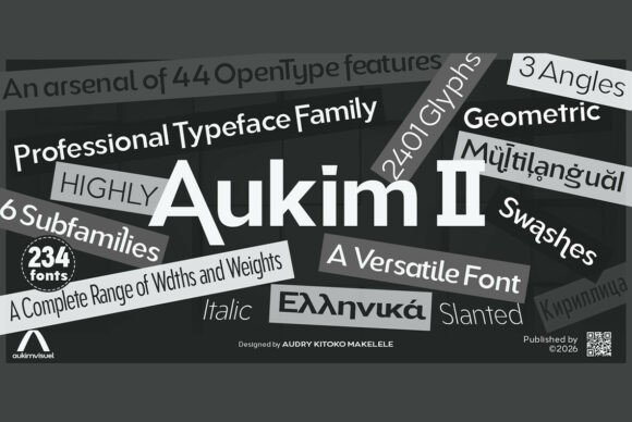 Aukim II Font: A Modern Typeface for Web Design Projects